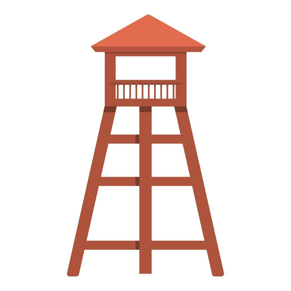 icono de la torre de madera de safari, estilo de dibujos animados vector