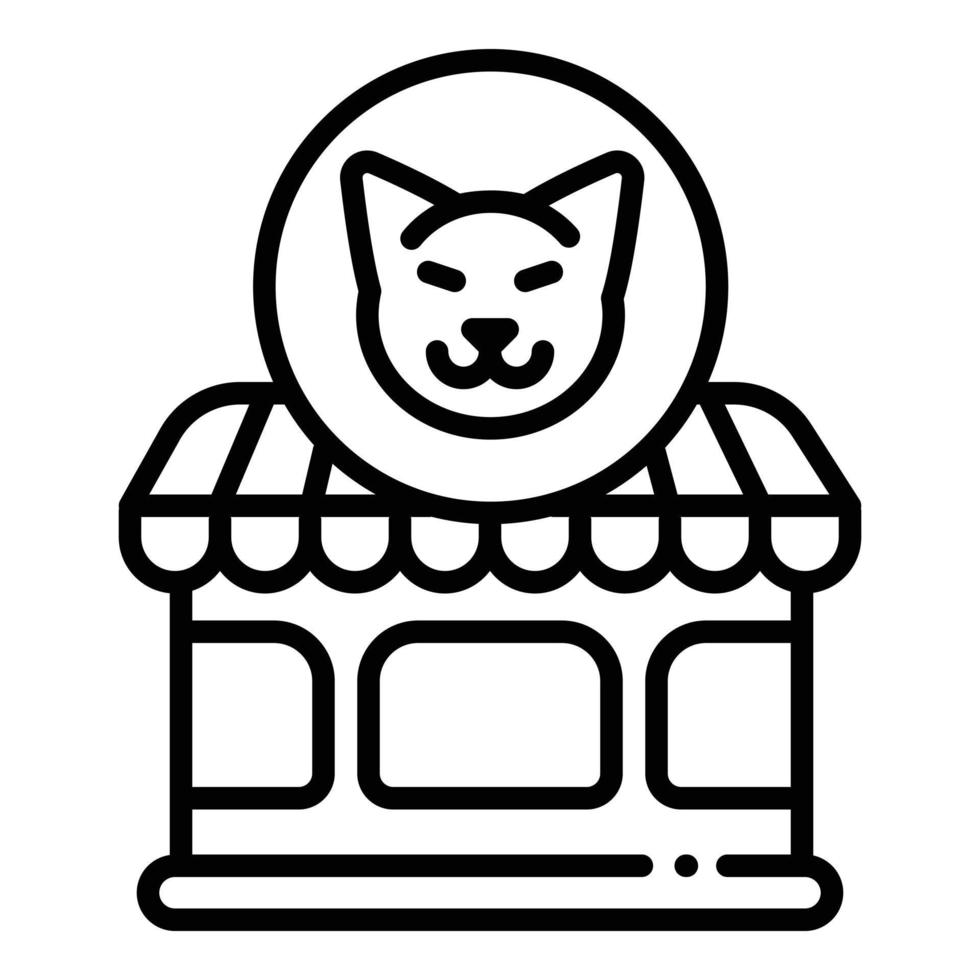 icono de tienda de mascotas, estilo de contorno vector