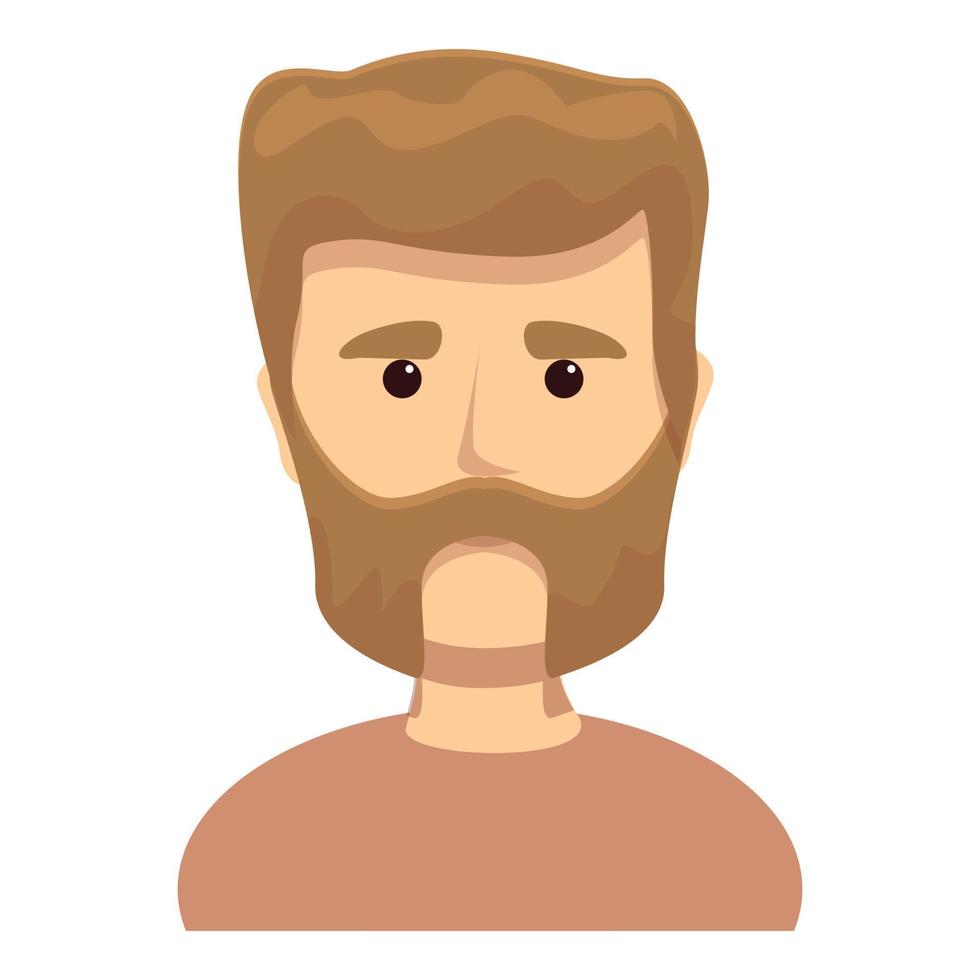 icono de hombre barbudo de mediana edad, estilo de dibujos animados vector