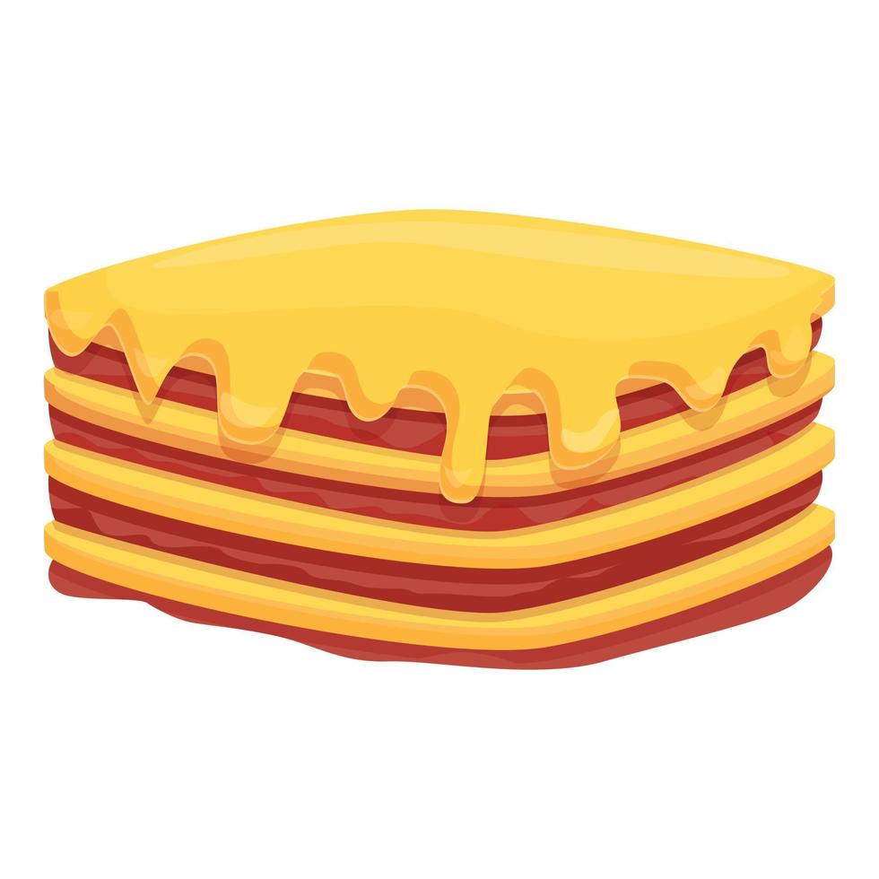 Baked lasagna icon cartoon vector. Lasagne pasta vector