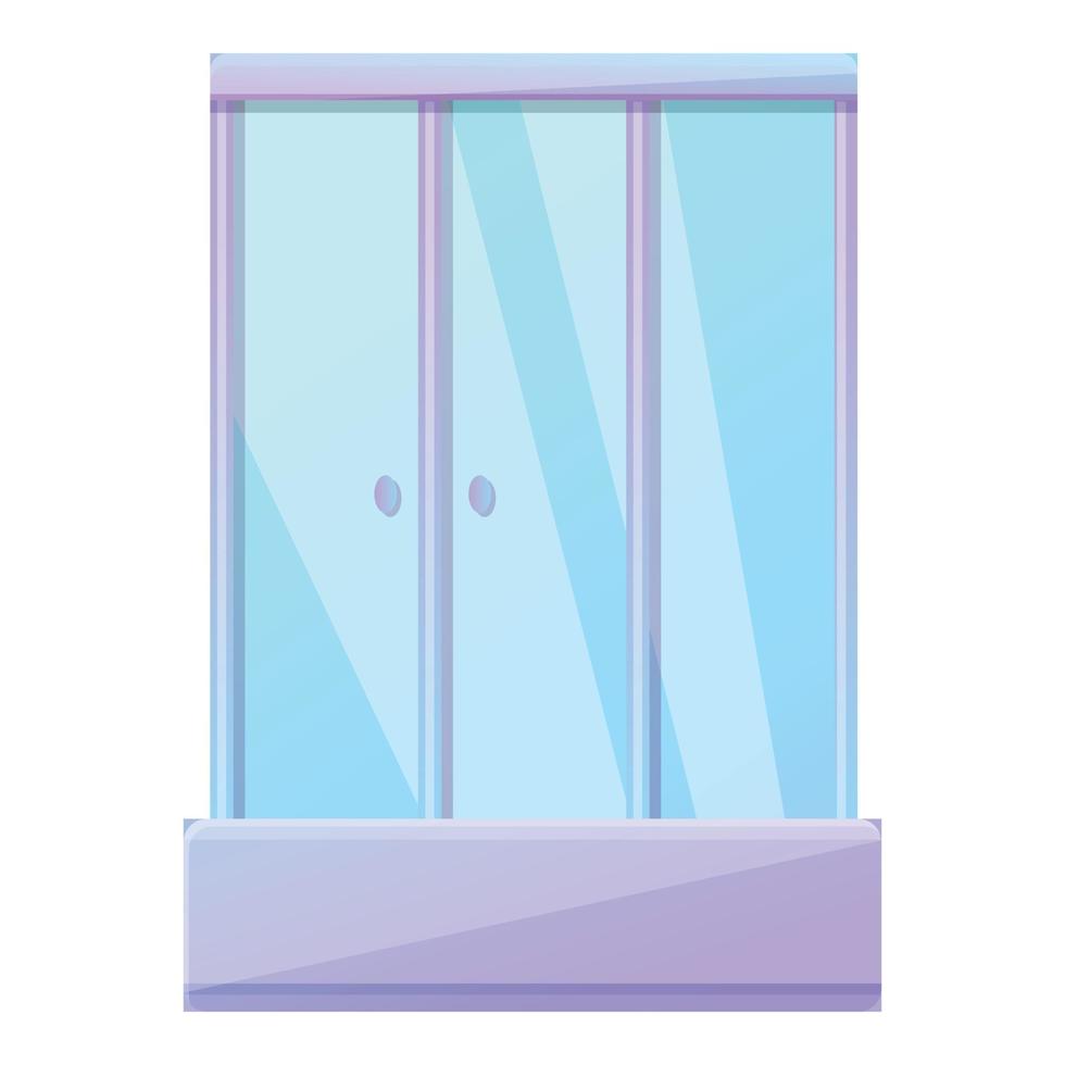 Room shower stall icon, cartoon style vector