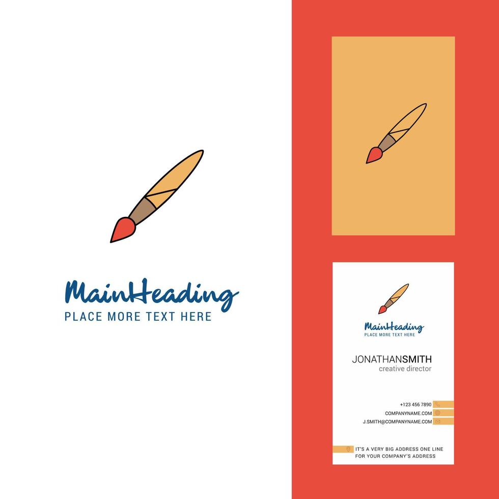 Paint brush Creative Logo and business card vertical Design Vector