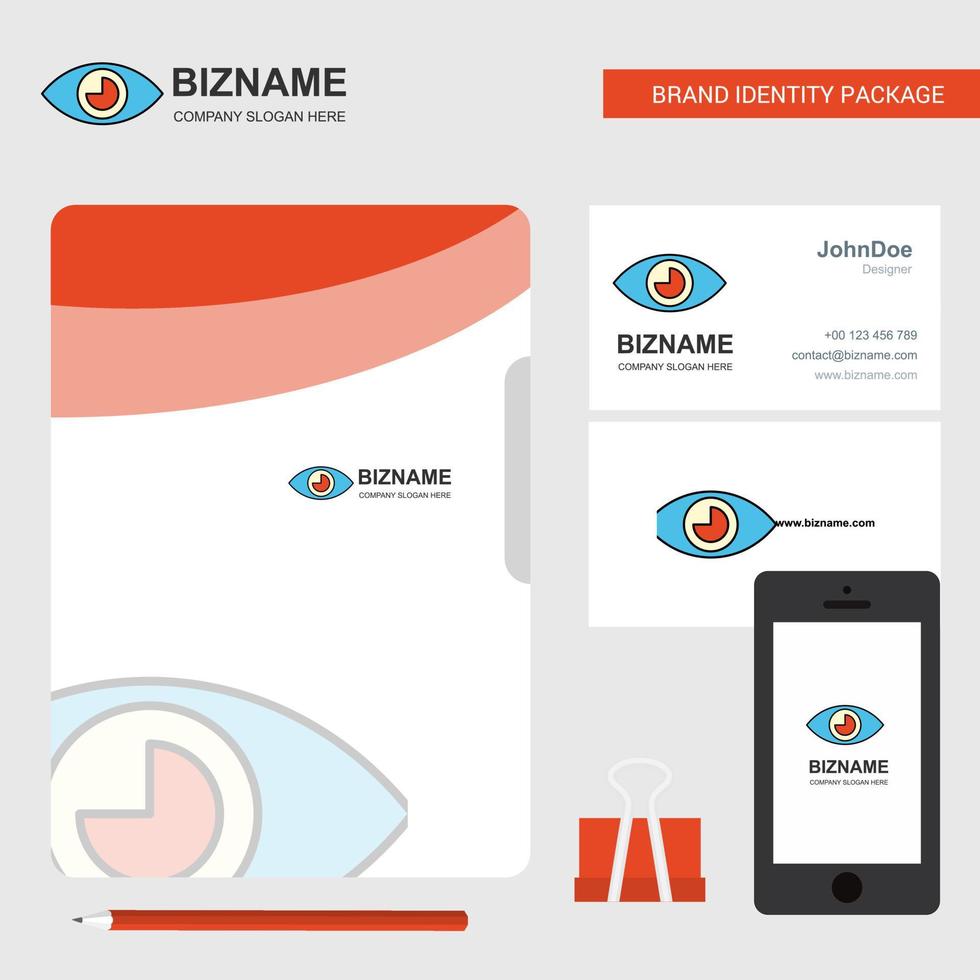 Eye Business Logo File Cover Visiting Card and Mobile App Design Vector Illustration