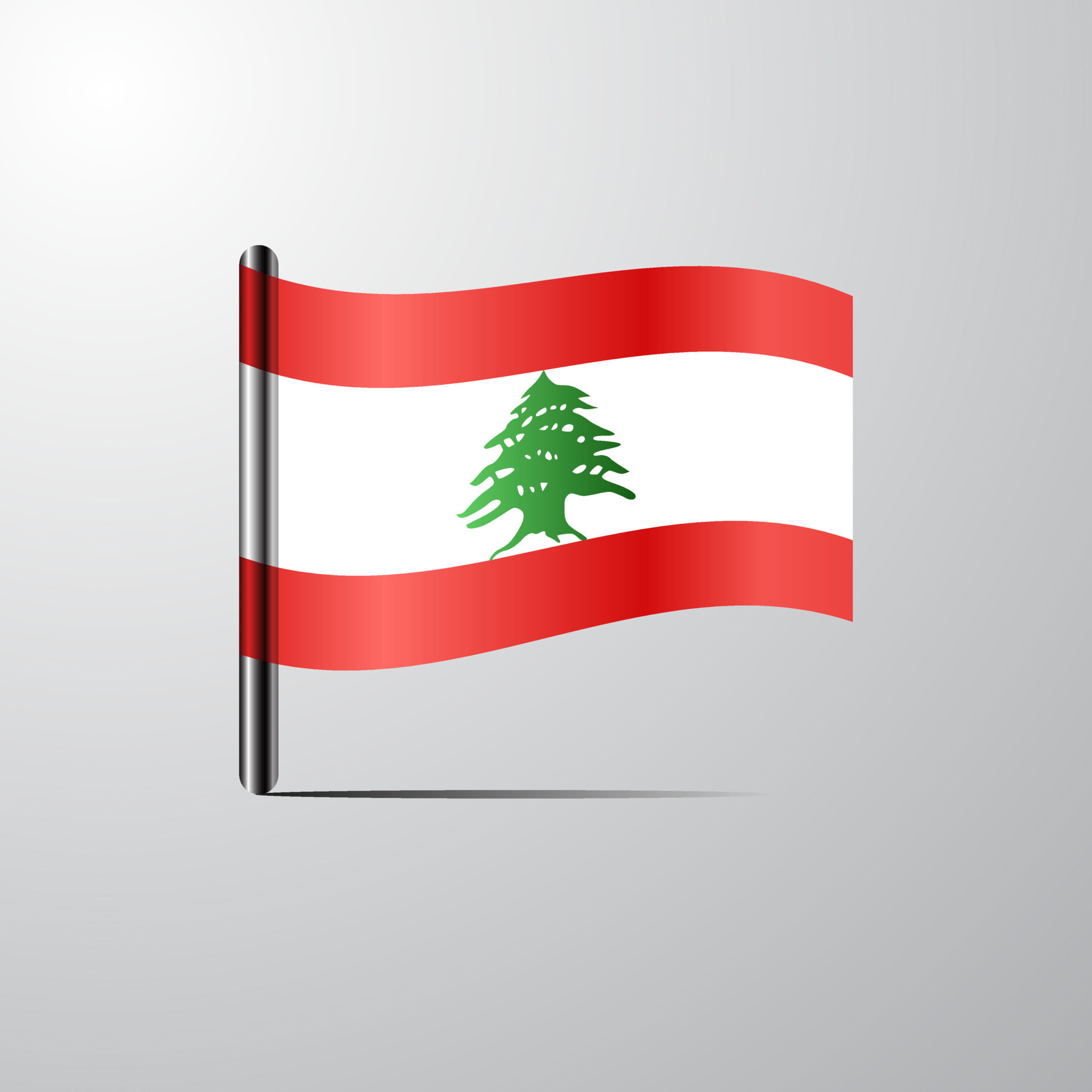 Lebanon waving Shiny Flag design vector 14318917 Vector Art at Vecteezy
