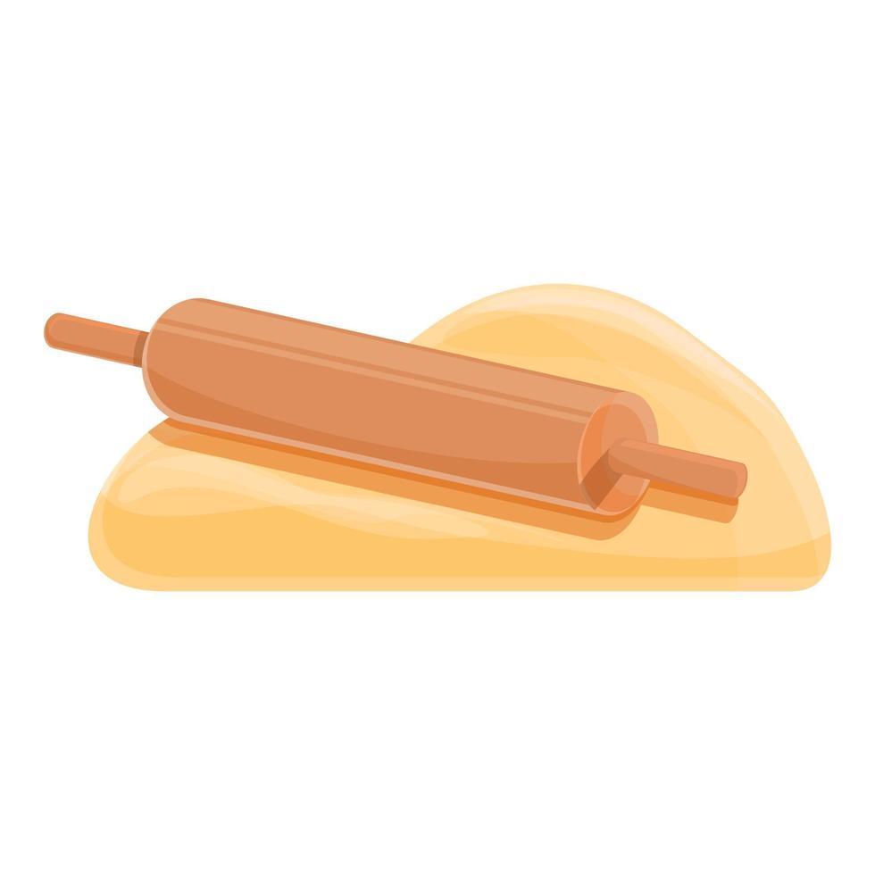 Egg dough roll icon, cartoon style vector