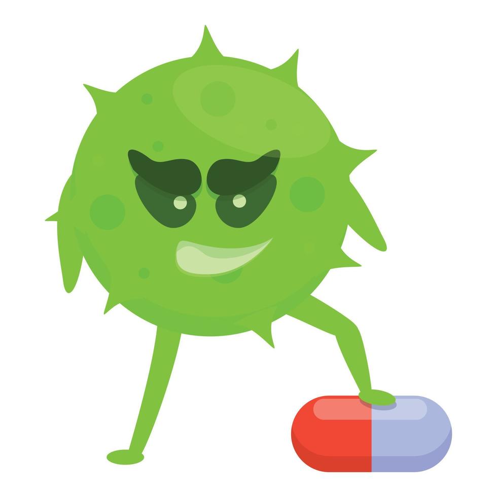 Pharmacy antibiotic resistance icon, cartoon style vector