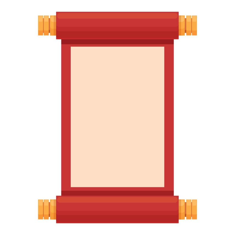 Greeting scroll icon cartoon vector. China lunar vector