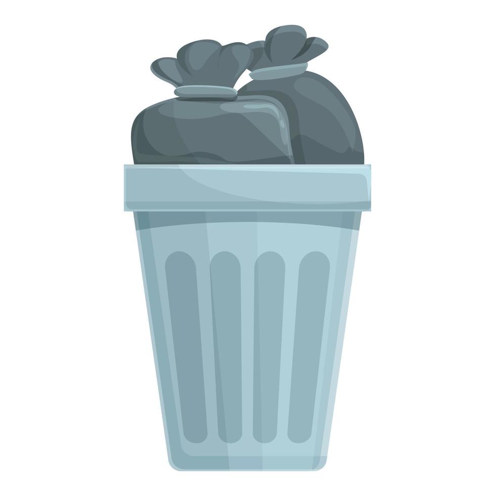 vector de dibujos animados de icono de cubo de basura. bolsa de residuos