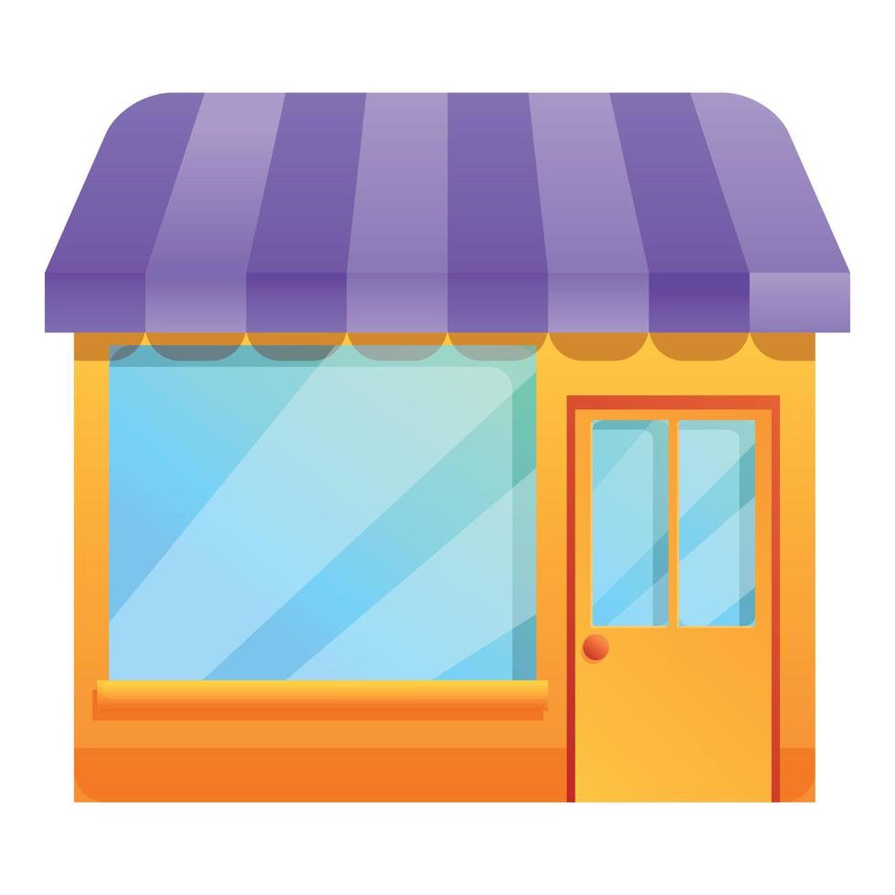 Marketing mix street shop icon, cartoon style vector