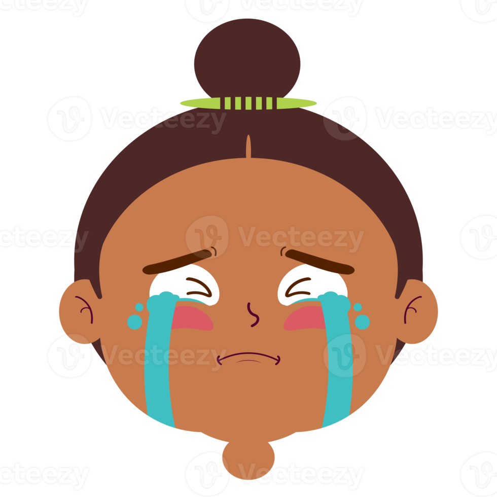 girl crying face cartoon cute png