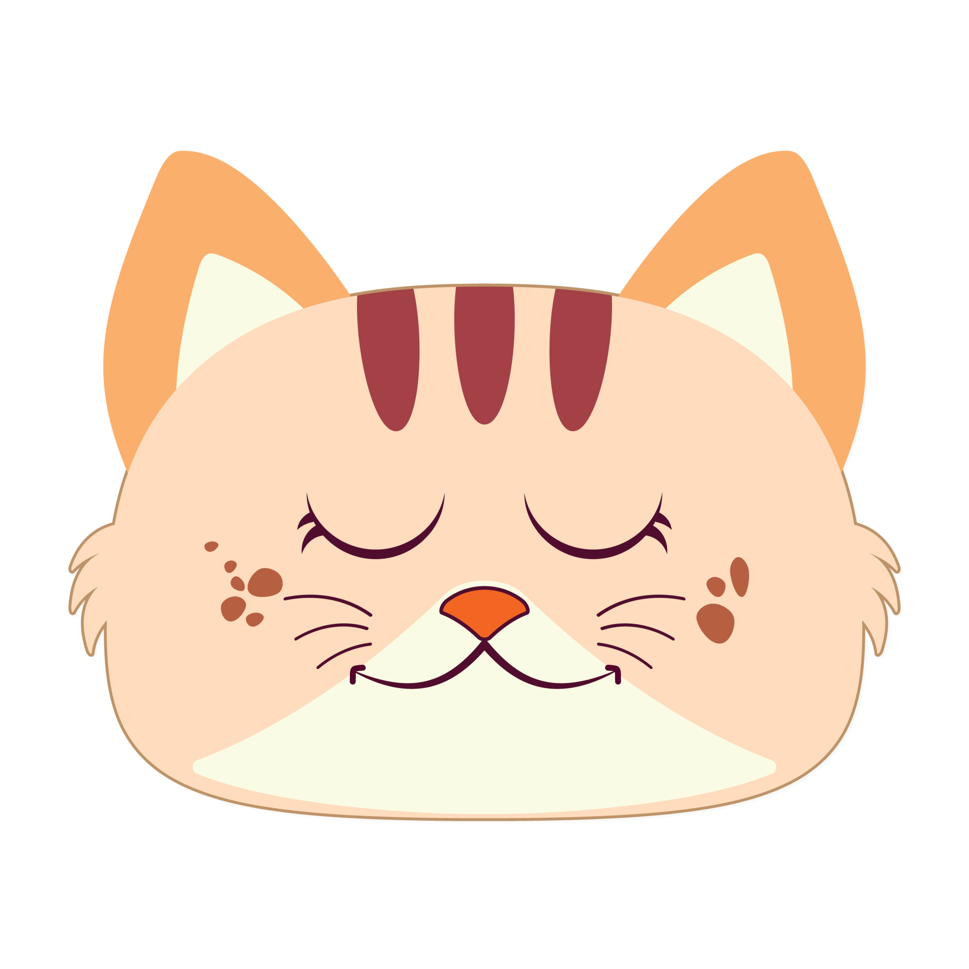 cat sleep face cartoon cute 14319059 PNG