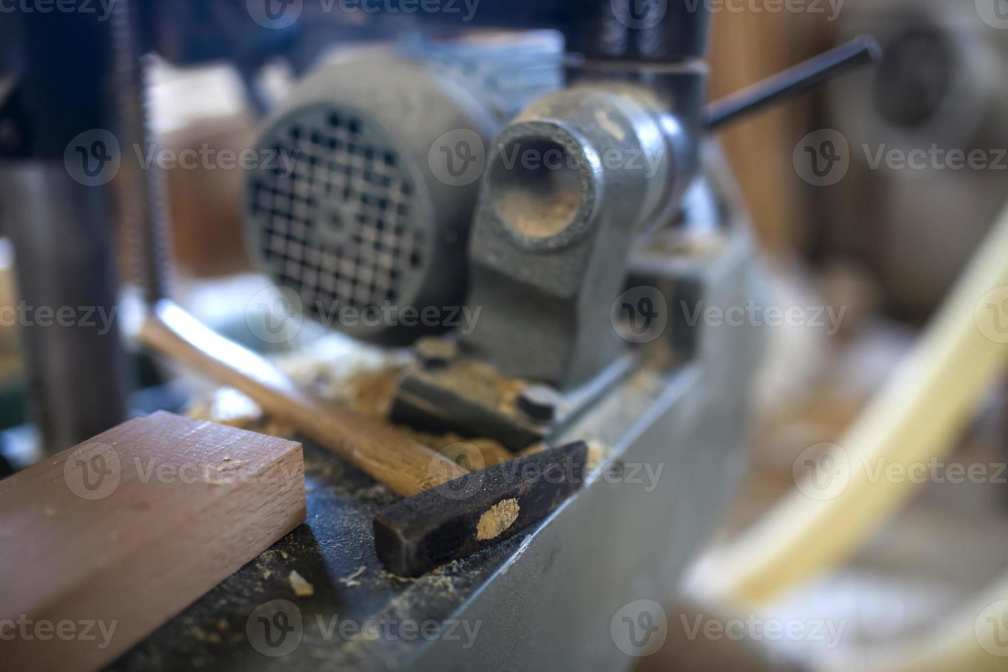 Detail from wooden factory photo