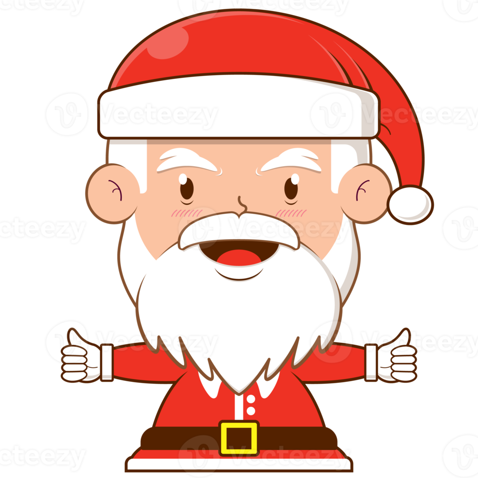 santa claus happy face cartoon cute png