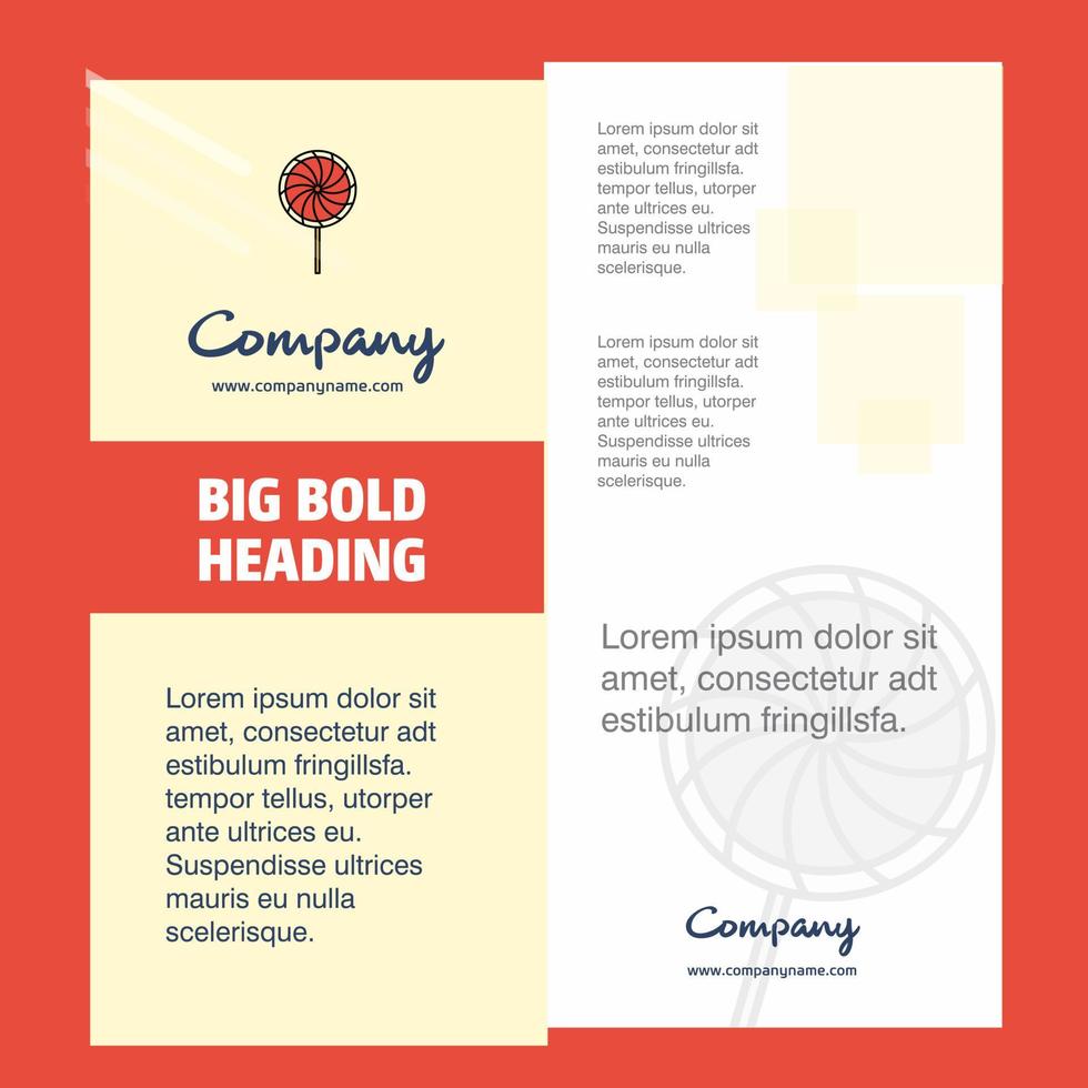 Lollypop Company Brochure Title Page Design Company profile annual report presentations leaflet Vector Background