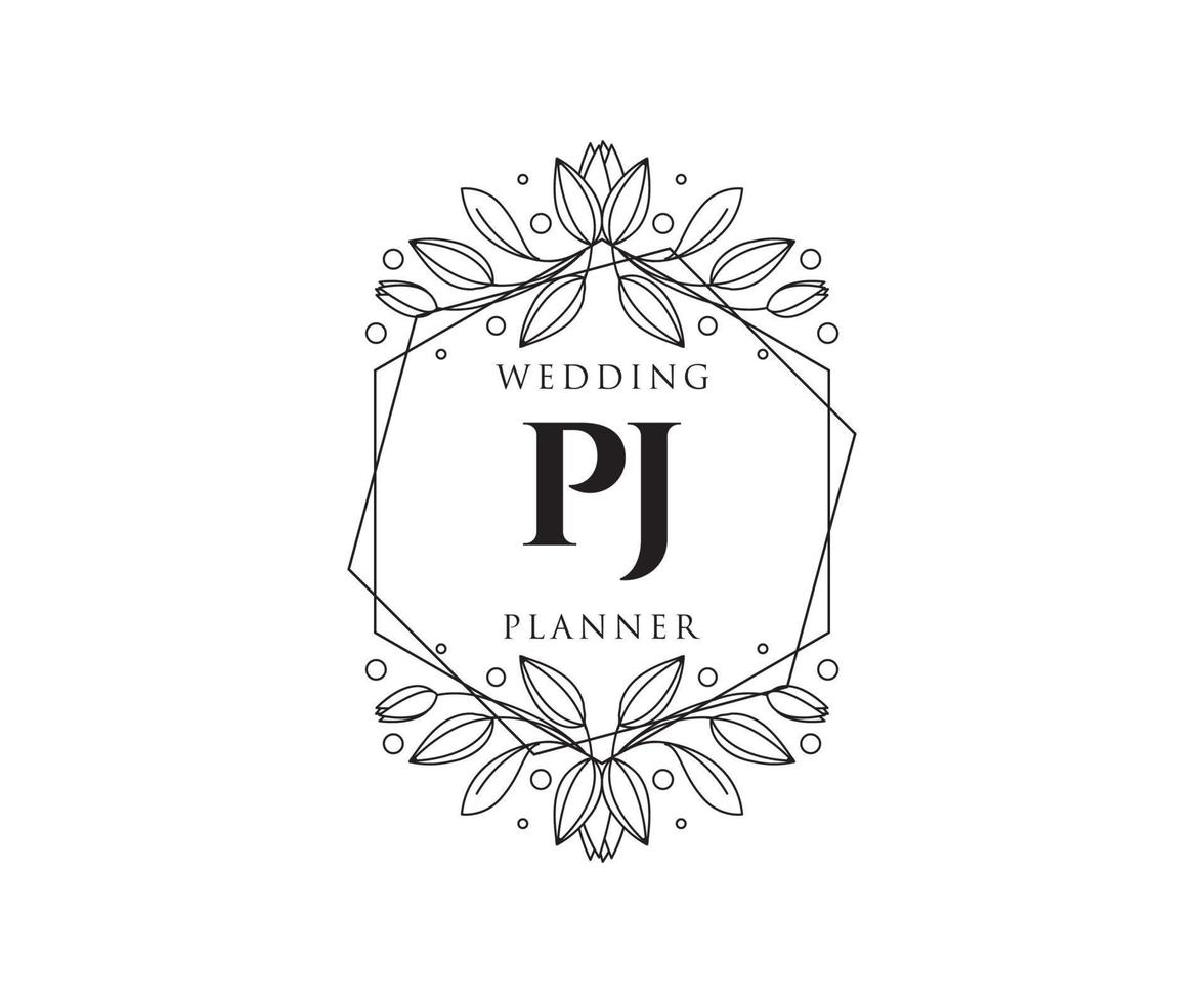 PJ Initials letter Wedding monogram logos template, hand drawn modern  minimalistic and floral templates for Invitation cards, Save the Date,  elegant identity. 16885323 Vector Art at Vecteezy