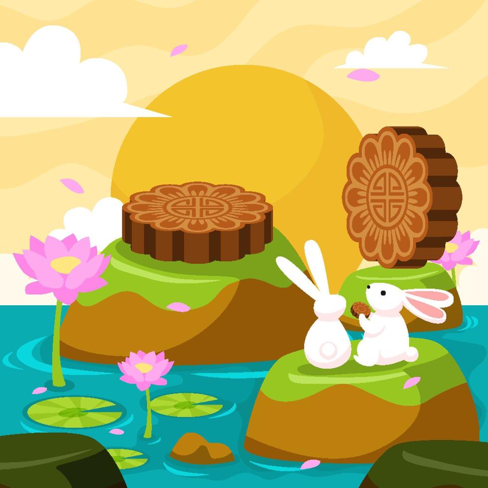 Chinese New Year Water Rabbit Concept vector