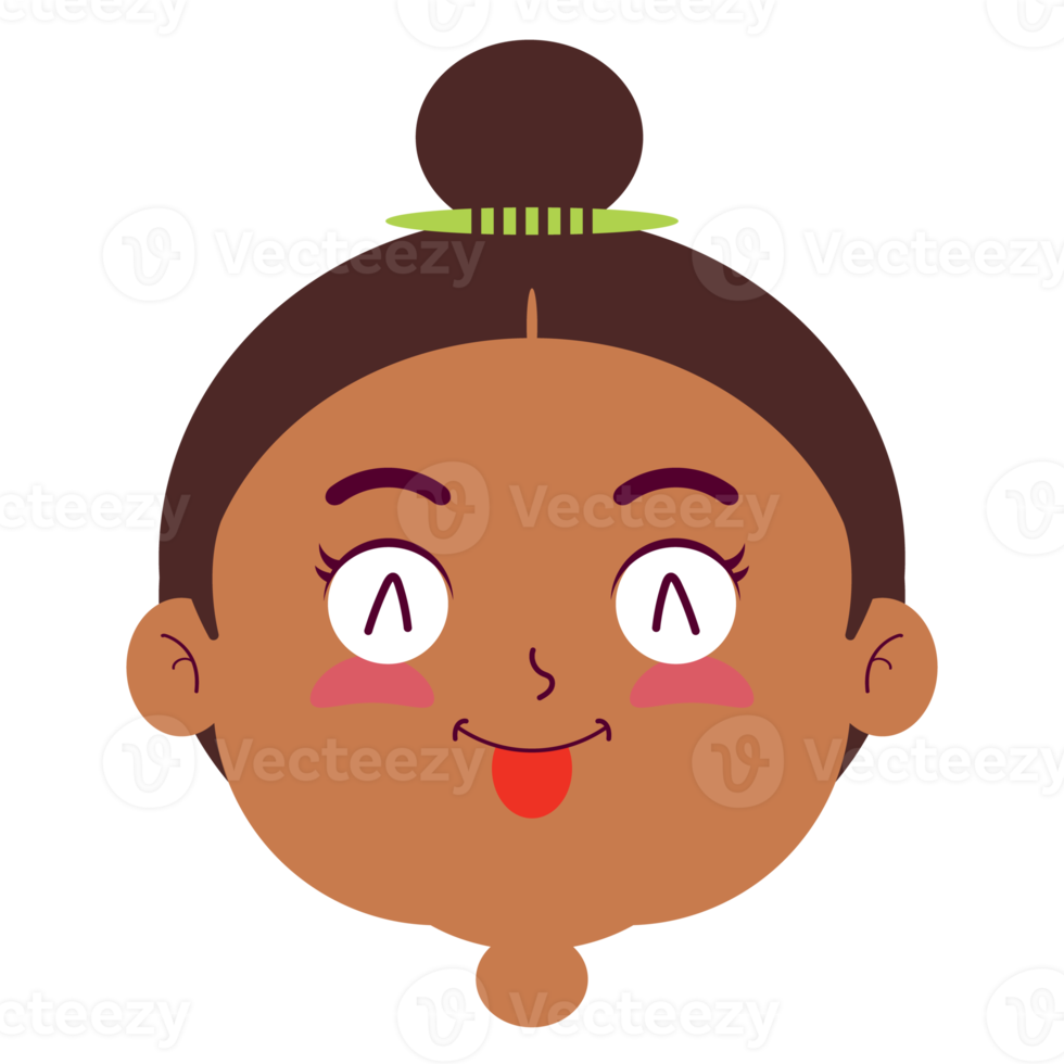 girl playful face cartoon cute png