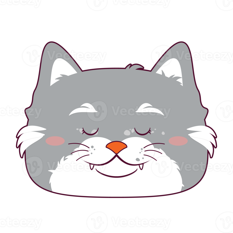 gatto dormire viso cartone animato carino png