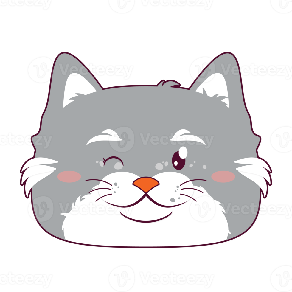 Katze glückliches Gesicht Cartoon süß png