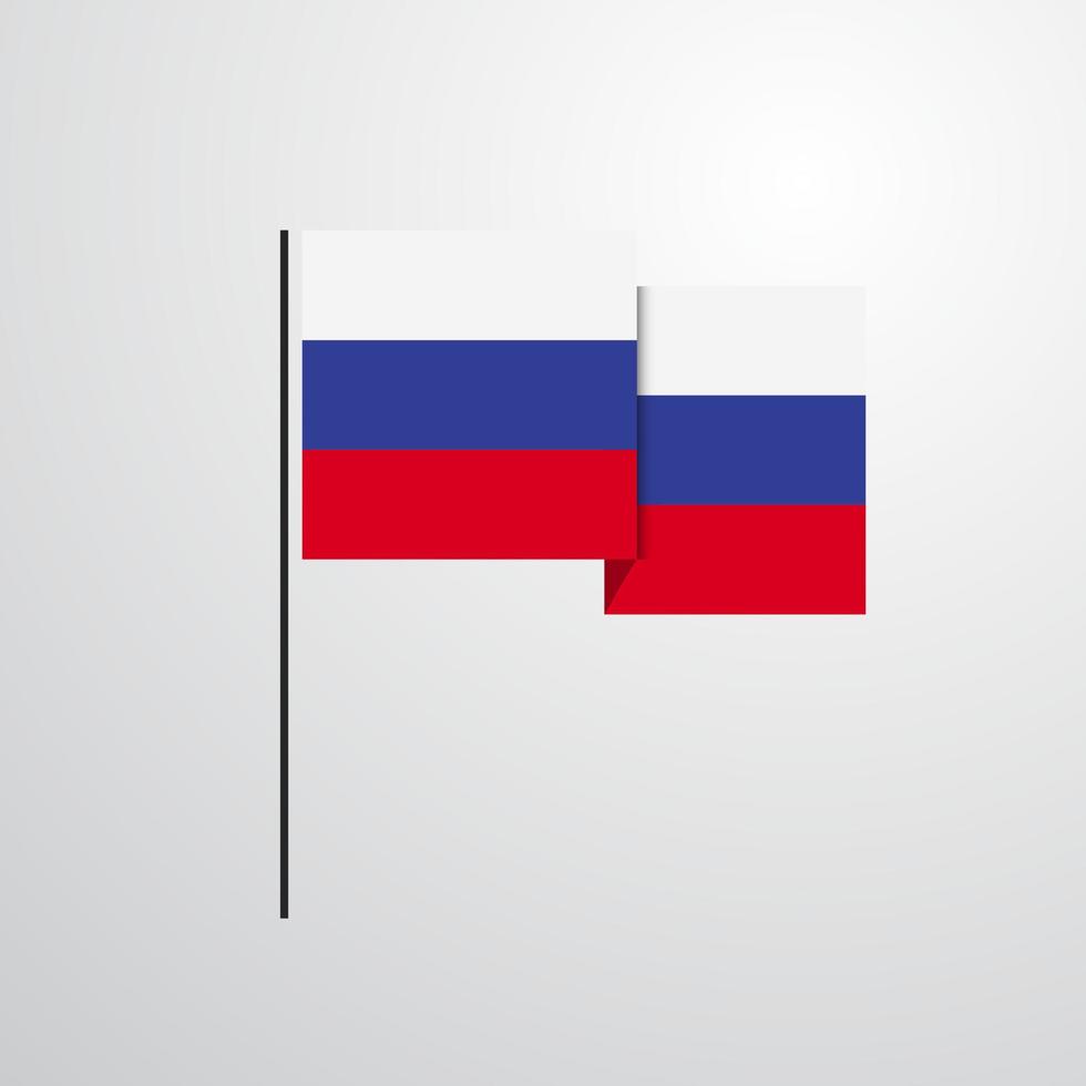 vector de diseño de bandera ondeante de rusia