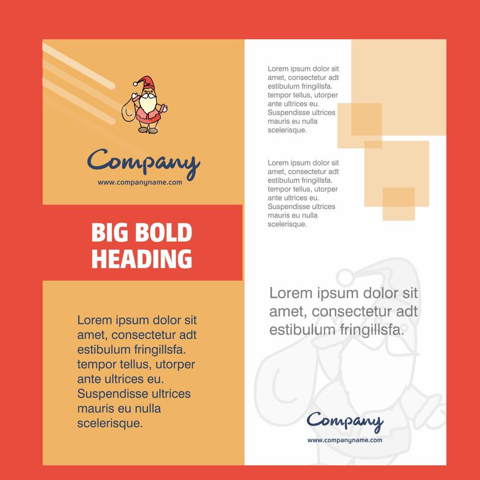 Santa clause Company Brochure Title Page Design Company profile annual report presentations leaflet Vector Background