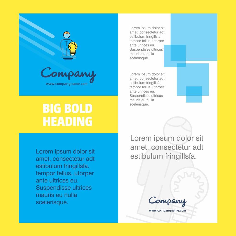 Idea Company Brochure Title Page Design Company profile annual report presentations leaflet Vector Background
