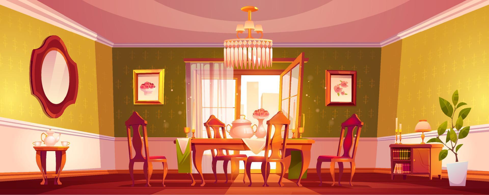 salón de estilo clásico, interior vacío. vector