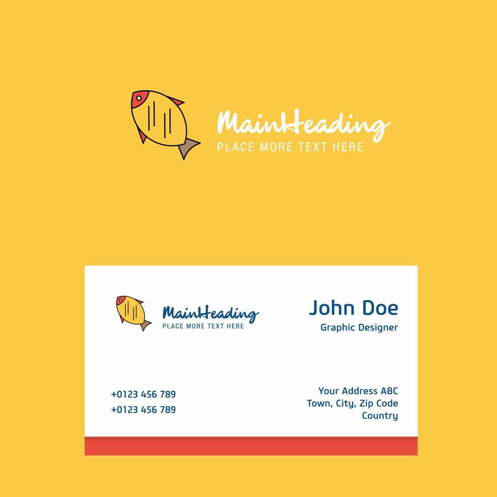 Fish logo Design with business card template Elegant corporate identity Vector