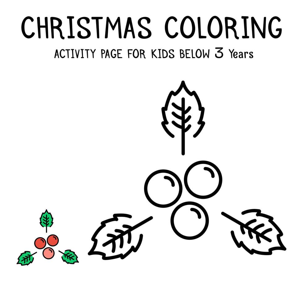 Christmas Coloring Actvity Book For Kids Below 3 Years vector