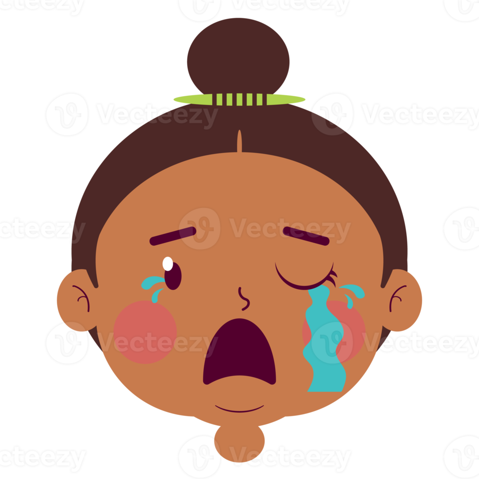 girl crying face cartoon cute png