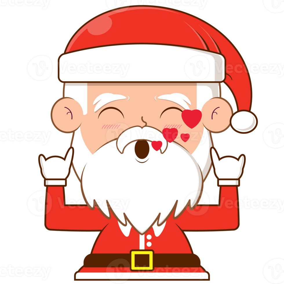 Santa Claus nel amore viso cartone animato carino png