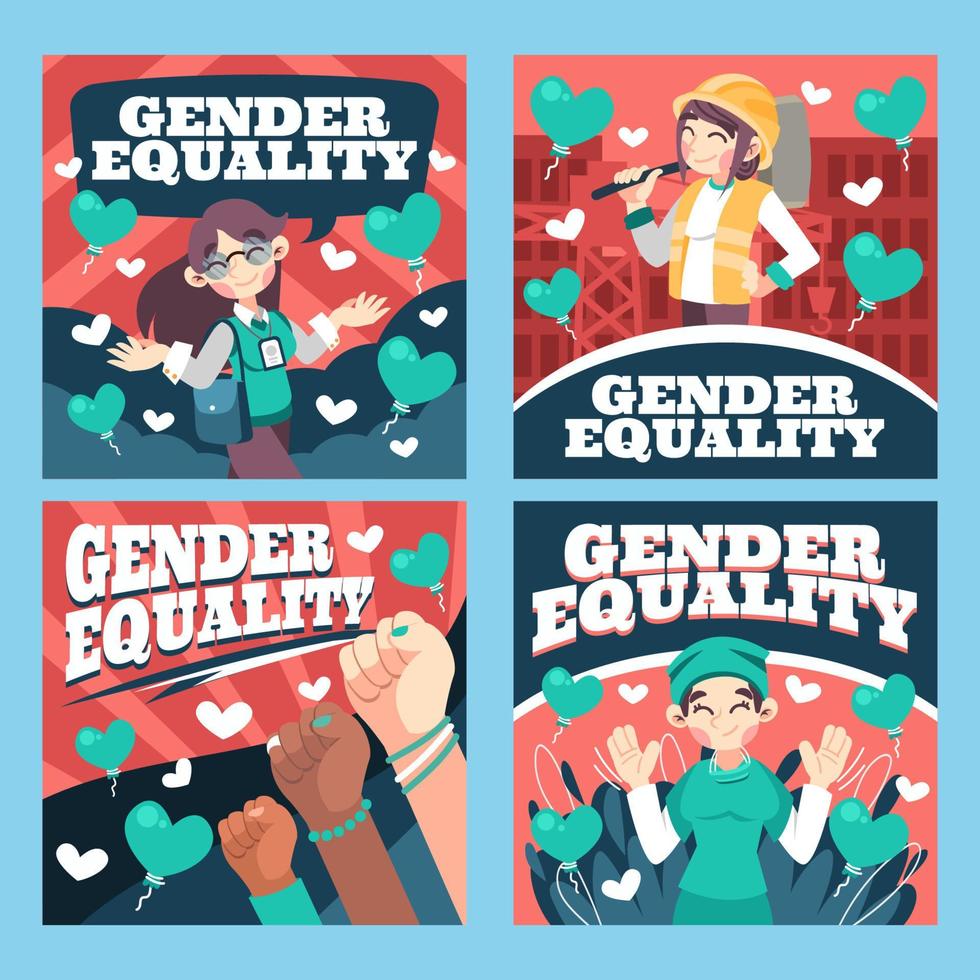 Human Right Day with Gender Equality vector