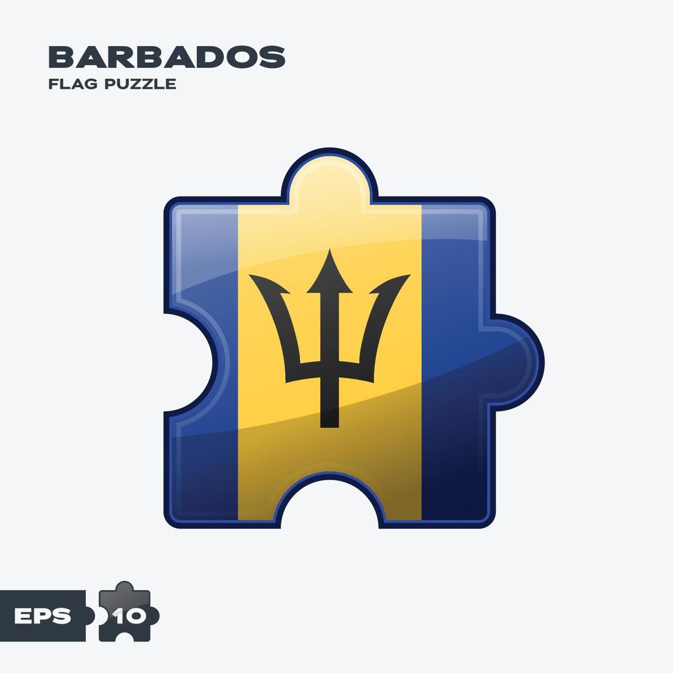 rompecabezas de la bandera de barbados vector