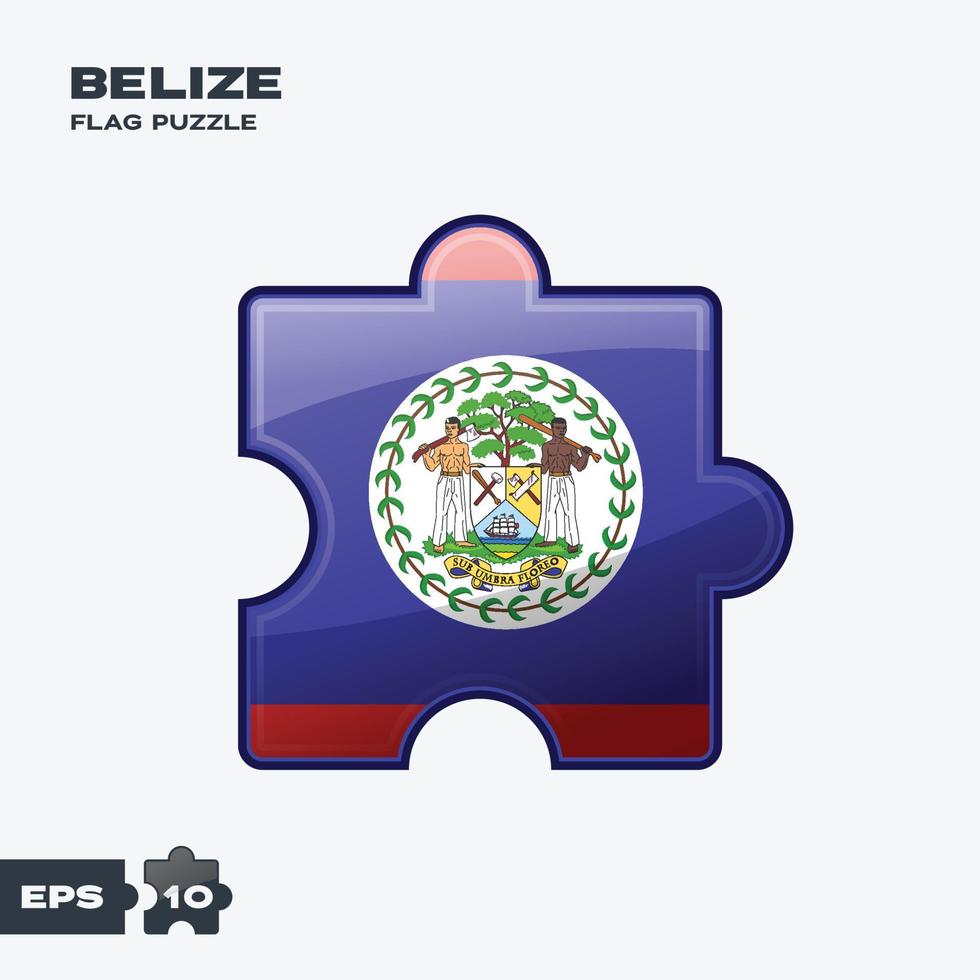 rompecabezas de la bandera de belice vector