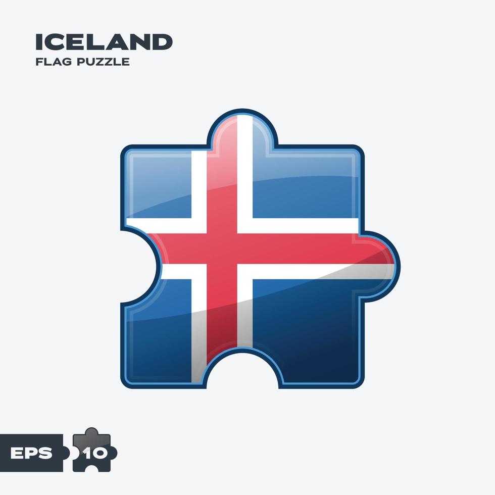 Iceland Flag Puzzle vector