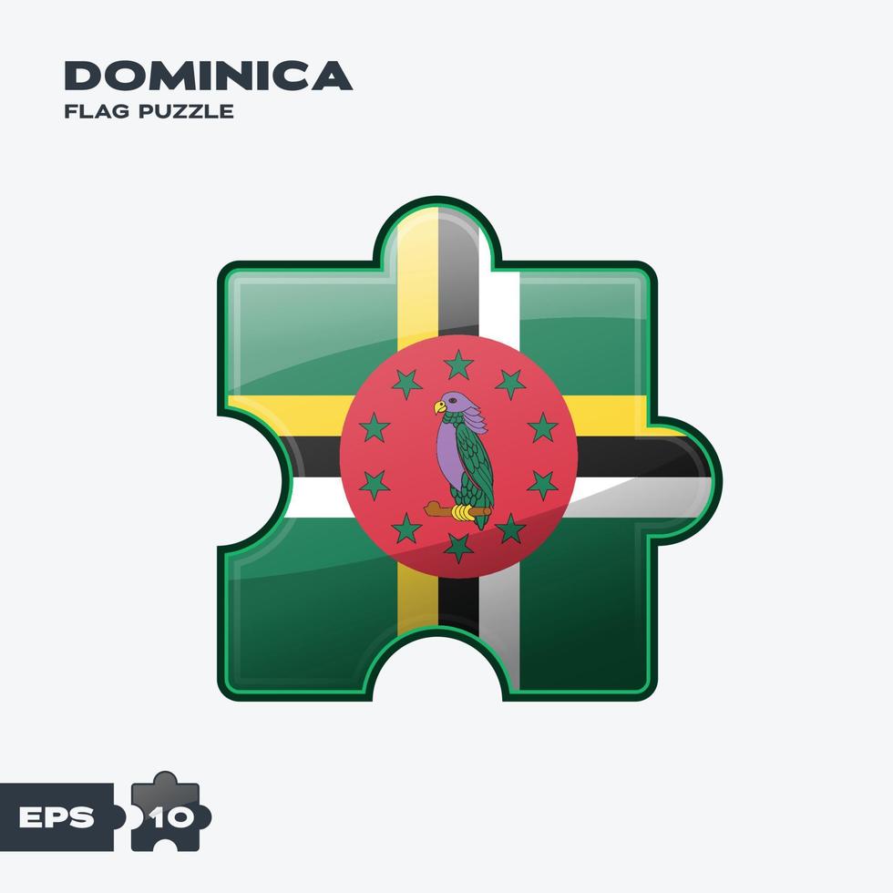 Dominica Flag Puzzle vector
