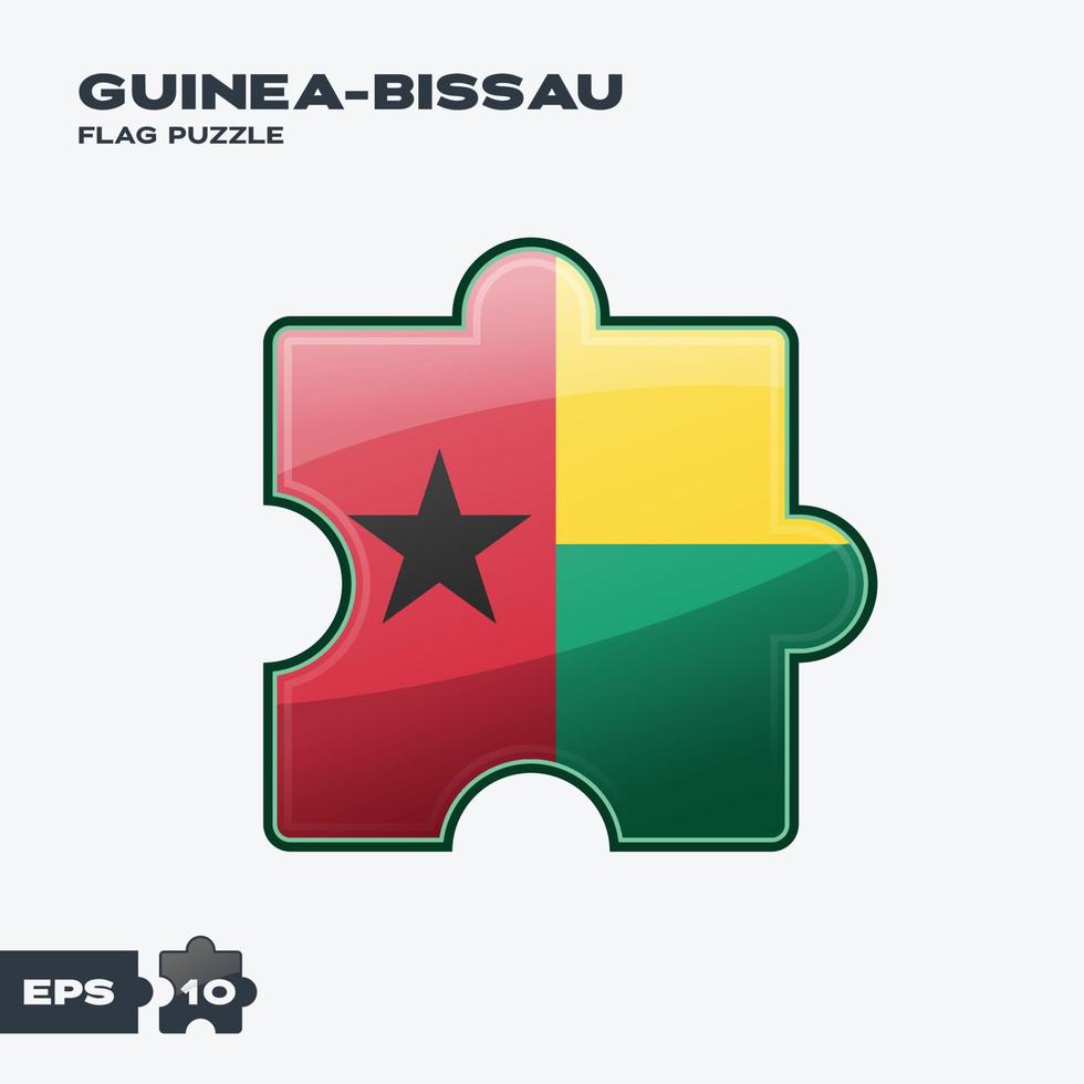 rompecabezas de la bandera de guinea-bissau vector