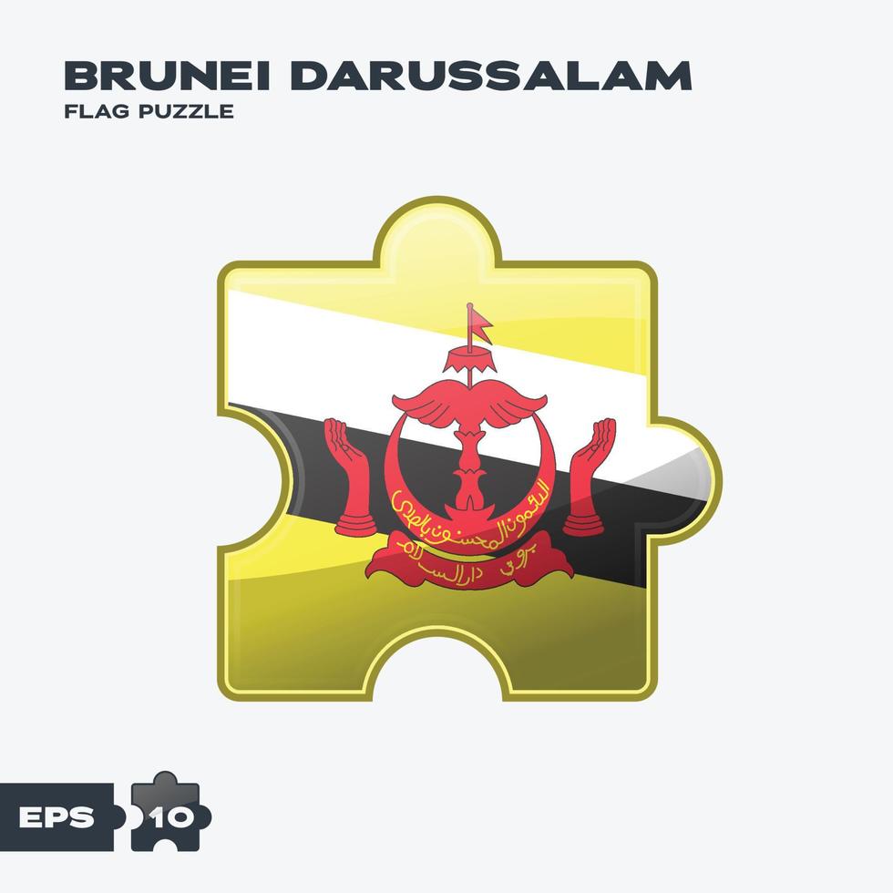 Brunei Darussalam Flag Puzzle vector