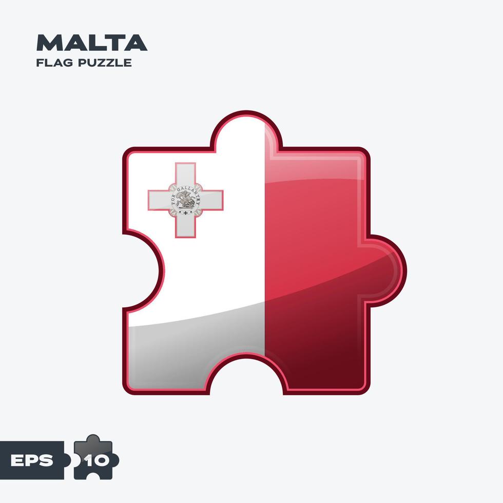 rompecabezas de la bandera de malta vector