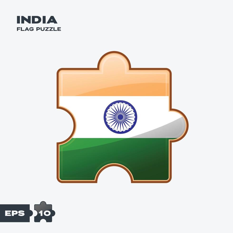 rompecabezas de la bandera india vector