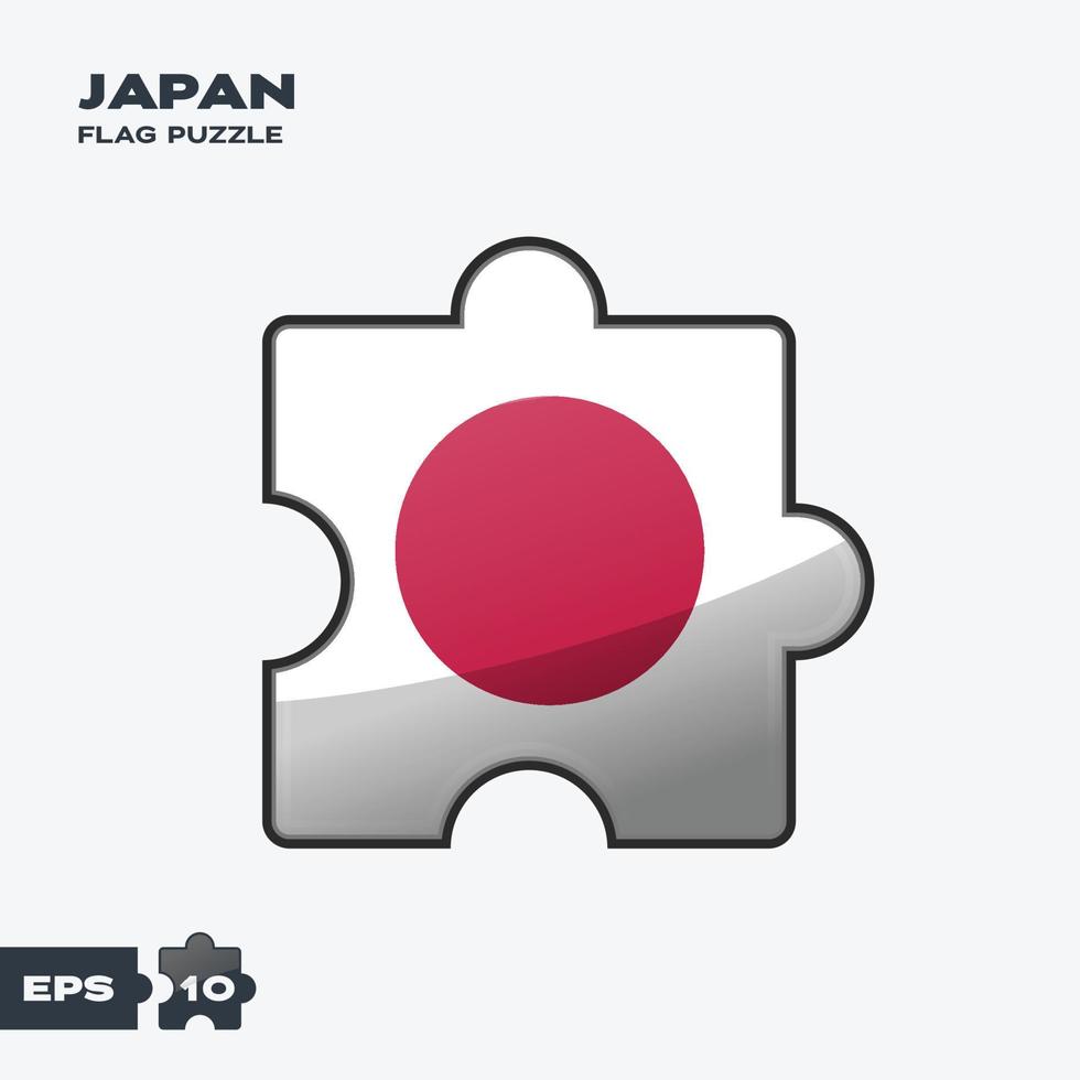 Japan Flag Puzzle vector