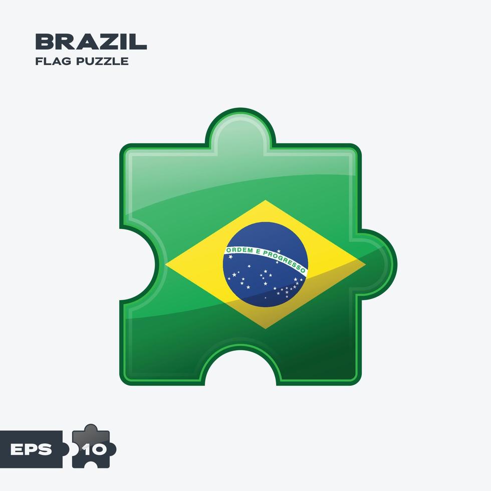 rompecabezas de la bandera de brasil vector