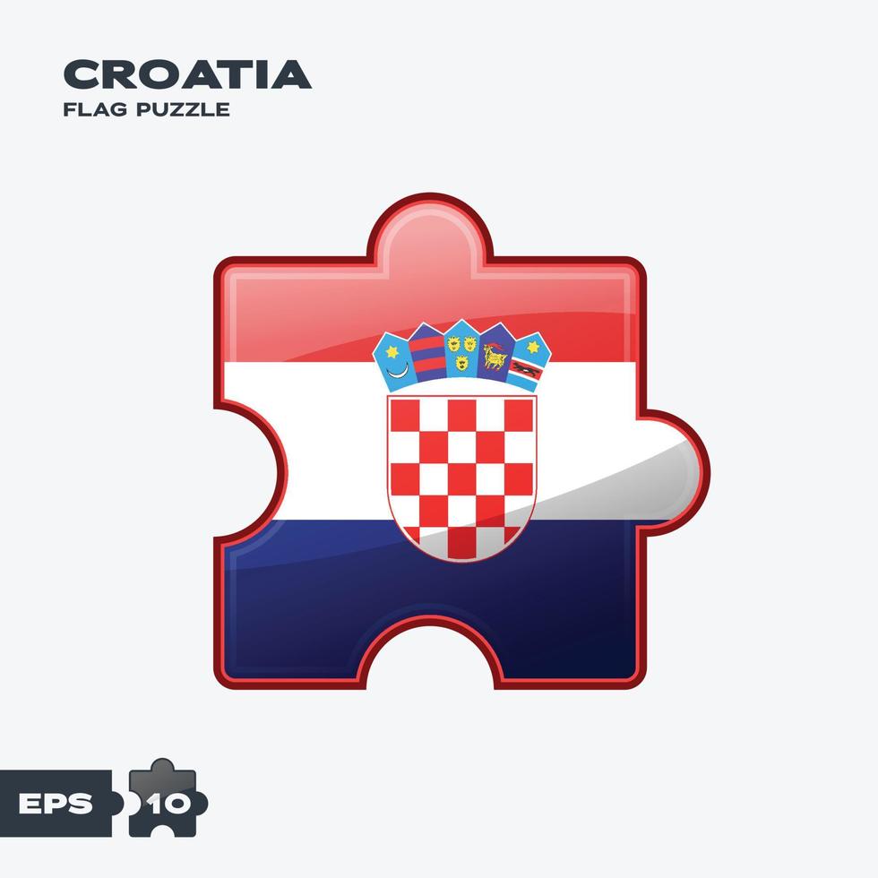 rompecabezas de la bandera de croacia vector