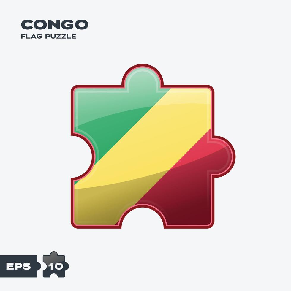 Congo Flag Puzzle vector