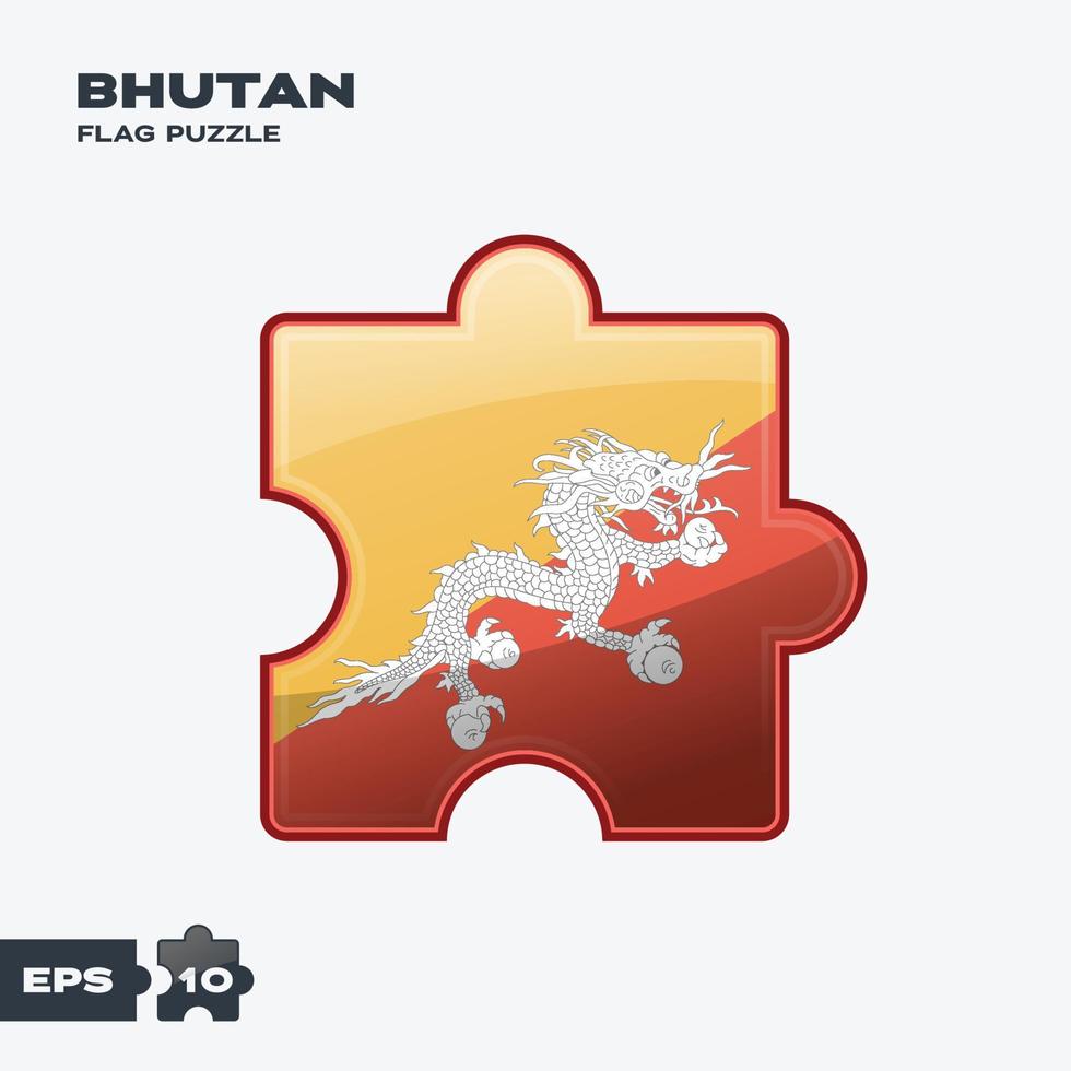 Bhutan Flag Puzzle vector