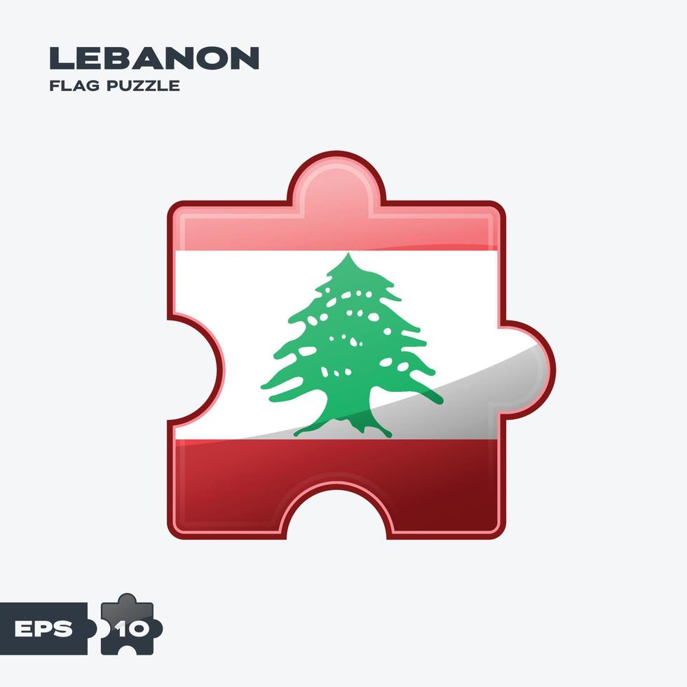 rompecabezas de la bandera de líbano vector