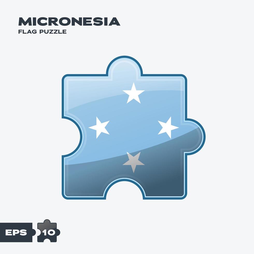 Micronesia Flag Puzzle vector