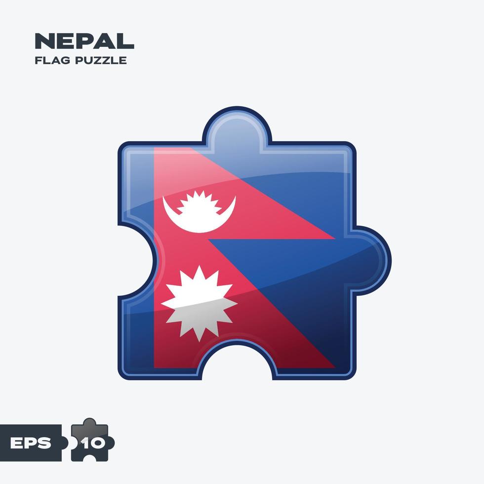 rompecabezas de la bandera de nepal vector