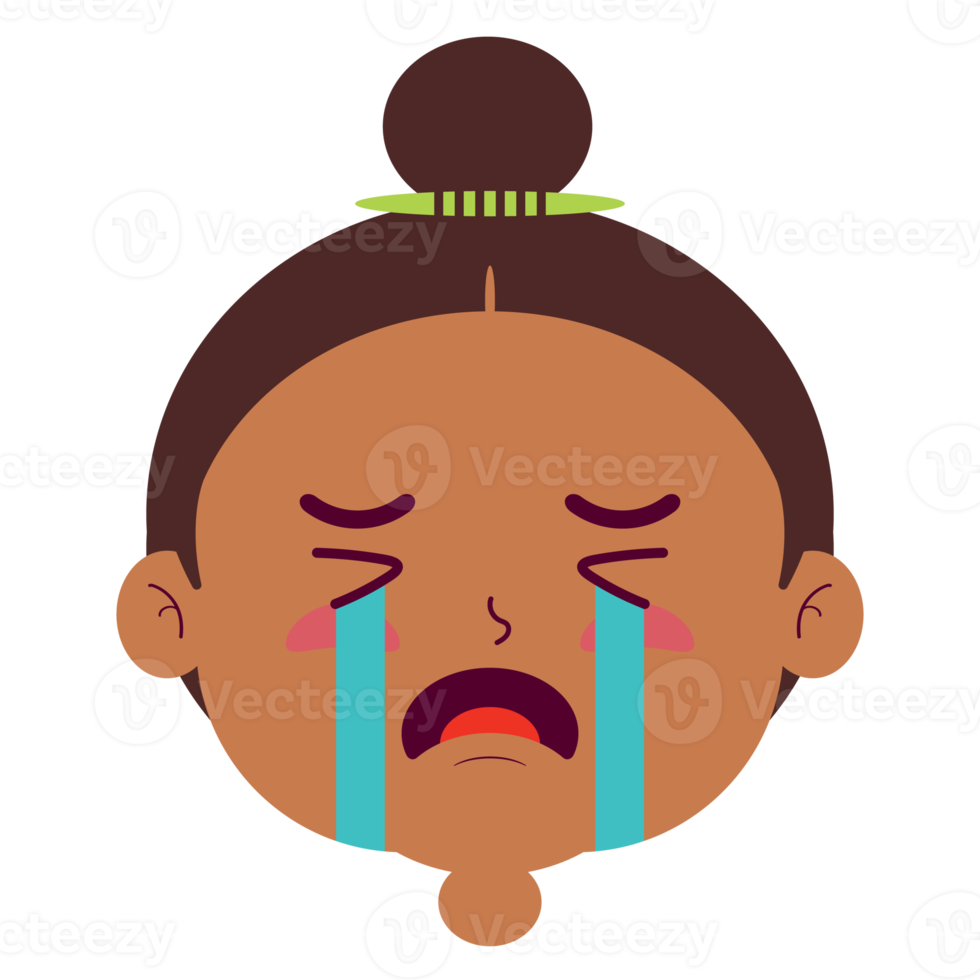 girl crying face cartoon cute png