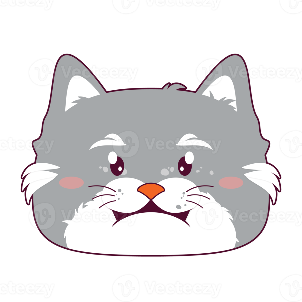 cat scared face cartoon cute png